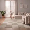 Modern vloerkleed - Mysa Checkerboard Beige