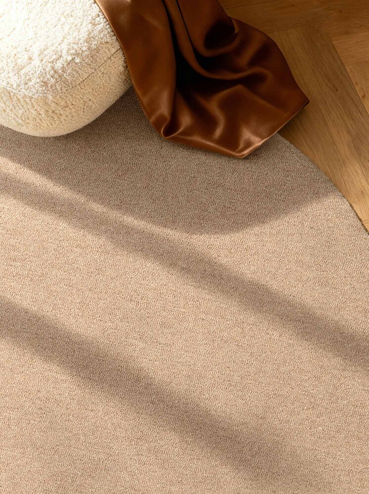 Rond wollen vloerkleed - Puristic Boucle Beige Rond wollen vloerkleed - Puristic Boucle Beige