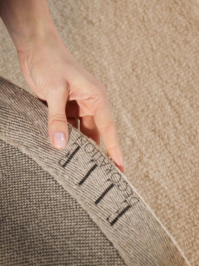 Rond wollen vloerkleed - Puristic Boucle Beige Rond wollen vloerkleed - Puristic Boucle Beige