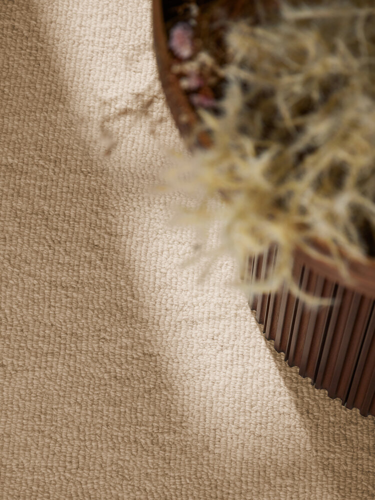 Rond wollen vloerkleed - Puristic Boucle Beige Rond wollen vloerkleed - Puristic Boucle Beige