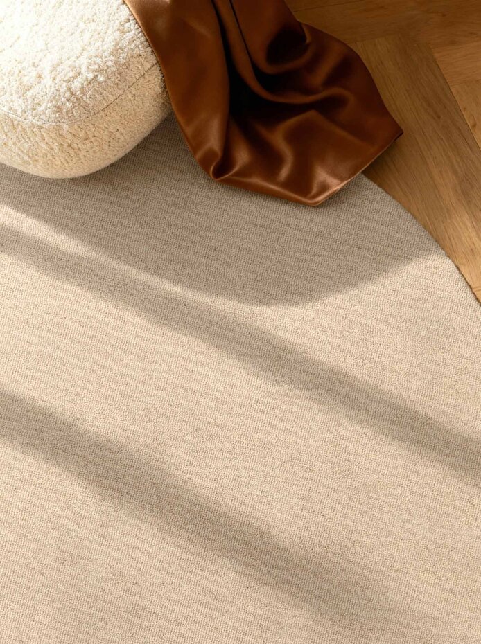 Rond wollen vloerkleed - Puristic Boucle Lichtbeige