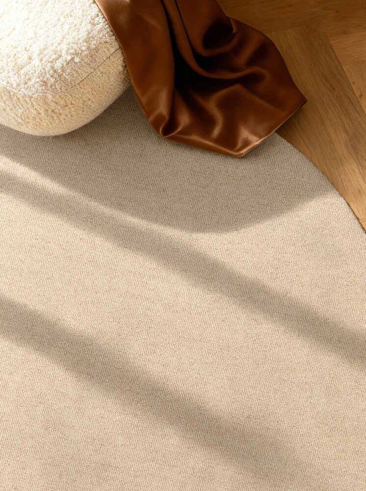 Rond wollen vloerkleed - Puristic Boucle Lichtbeige