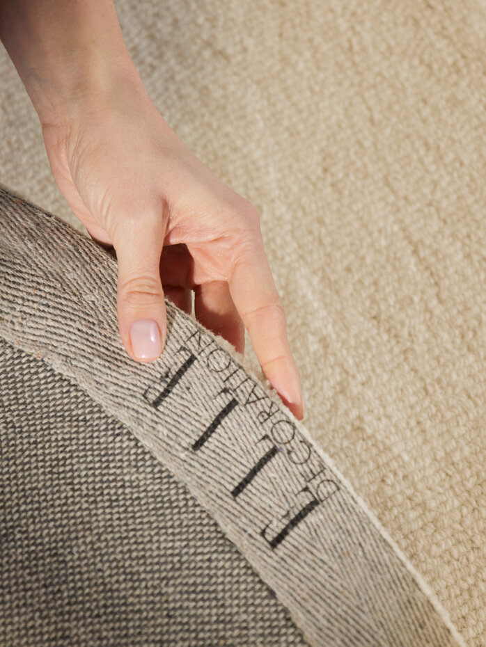 Rond wollen vloerkleed - Puristic Boucle Lichtbeige