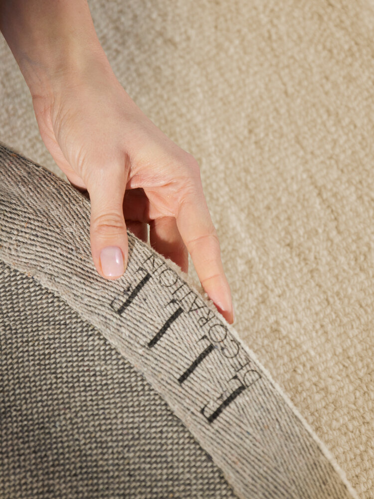 Rond wollen vloerkleed - Puristic Boucle Lichtbeige
