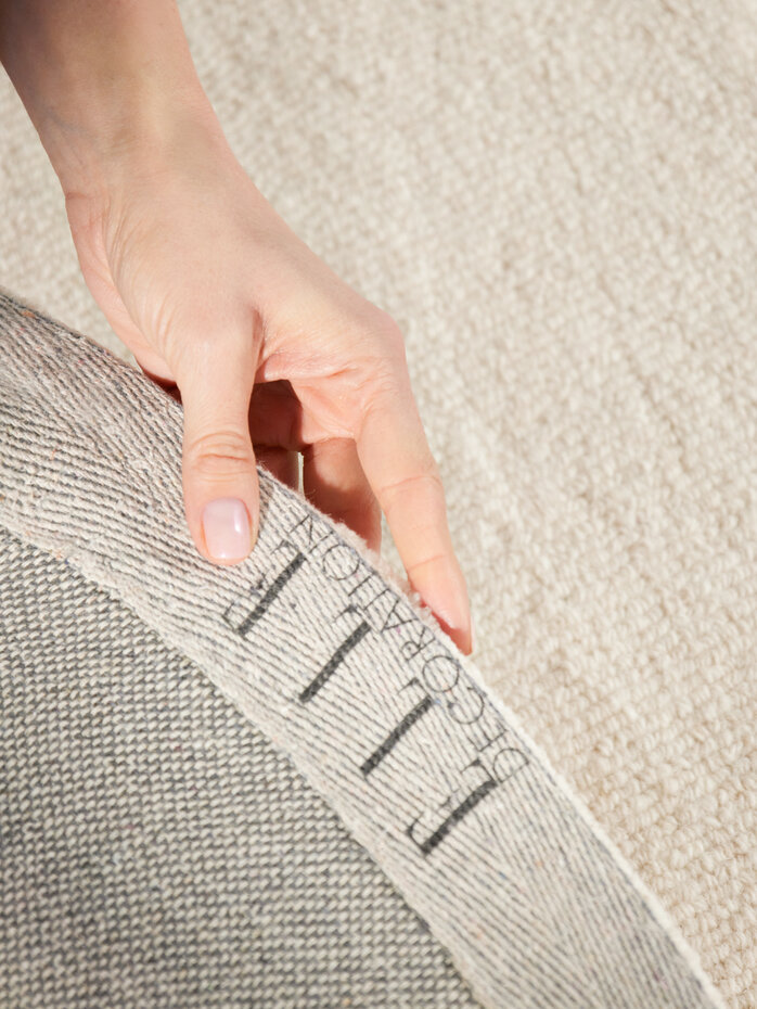 Rond wollen vloerkleed - Puristic Boucle Naturel Wit