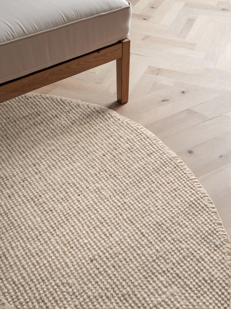 Rond handgeweven Jute vloerkleed - Bouclé Jaipur Wit