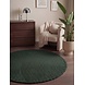 Rond wollen japandi vloerkleed - Calmio Groen Rond wollen japandi vloerkleed - Calmio Groen