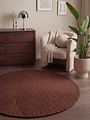 Rond wollen japandi vloerkleed - Calmio Terracotta