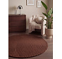 Rond wollen japandi vloerkleed - Calmio Terracotta