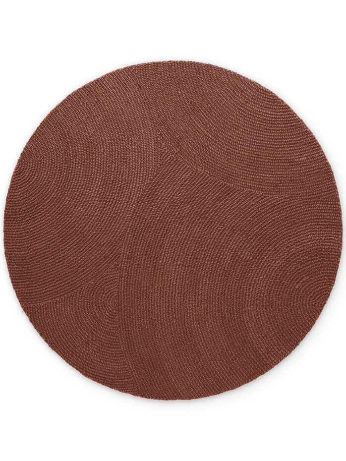 Rond wollen japandi vloerkleed - Calmio Terracotta Rond wollen japandi vloerkleed - Calmio Terracotta