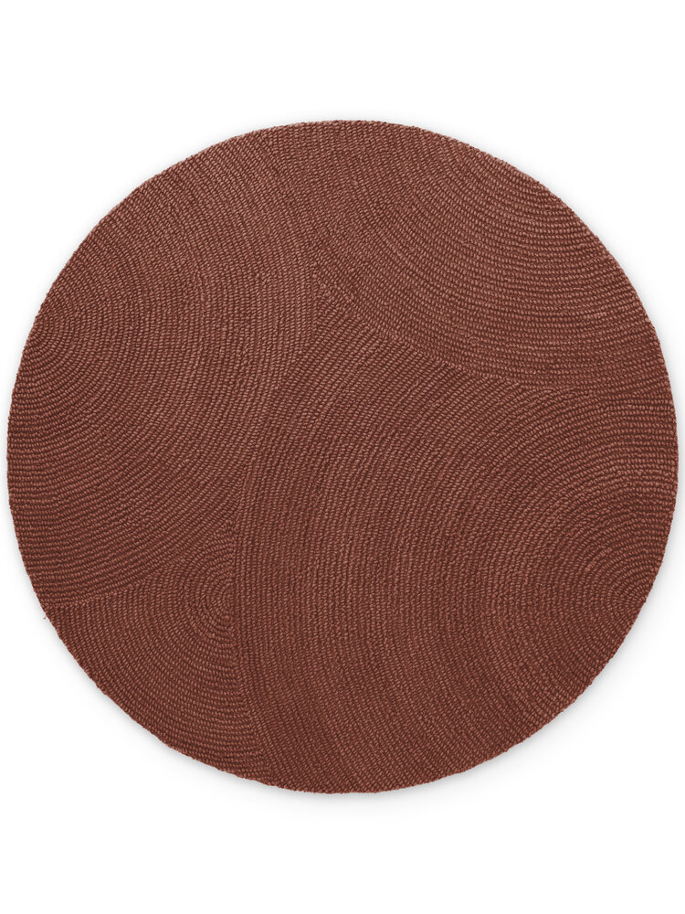 Rond wollen japandi vloerkleed - Calmio Terracotta Rond wollen japandi vloerkleed - Calmio Terracotta