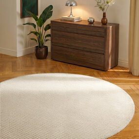 Rond wollen vloerkleed - Eloise Creme Rond wollen vloerkleed - Eloise Creme