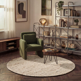 Ted Baker Rond wollen vloerkleed - Woolwich Creme/Multi Ted Baker Rond wollen vloerkleed - Woolwich Creme/Multi