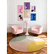 Rond geometrisch wollen vloerkleed - Westminster Cecil Beige/Kleurrijk