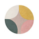 Rond geometrisch wollen vloerkleed - Westminster Cecil Beige/Kleurrijk
