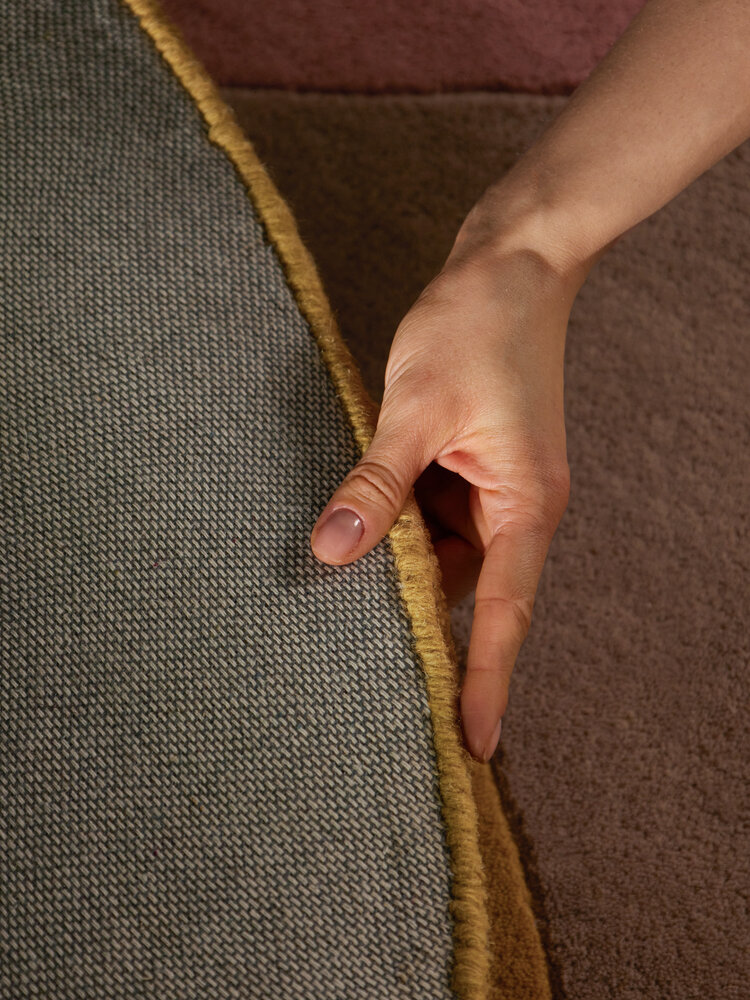 Rond geometrisch wollen vloerkleed - Westminster Cecil Beige/Kleurrijk