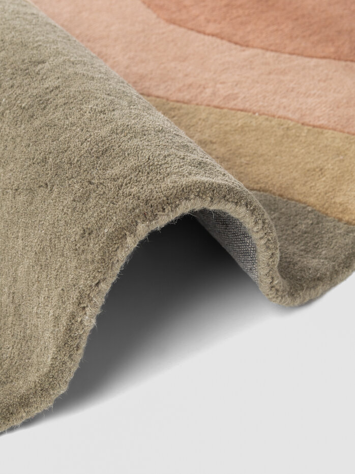 Rond abstract wollen vloerkleed - Chelsea Flood Creme/Kleurrijk