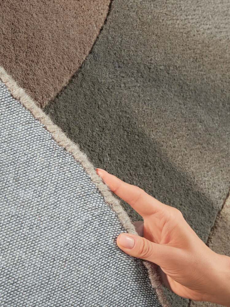 Rond abstract wollen vloerkleed - Chelsea Flood Creme/Kleurrijk