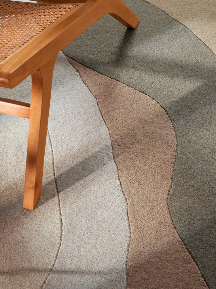 Rond abstract wollen vloerkleed - Chelsea Flood Creme/Kleurrijk
