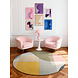 Rond geometrisch wollen vloerkleed - Westminster Curzon Creme/Kleurrijk