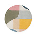 Rond geometrisch wollen vloerkleed - Westminster Curzon Creme/Kleurrijk