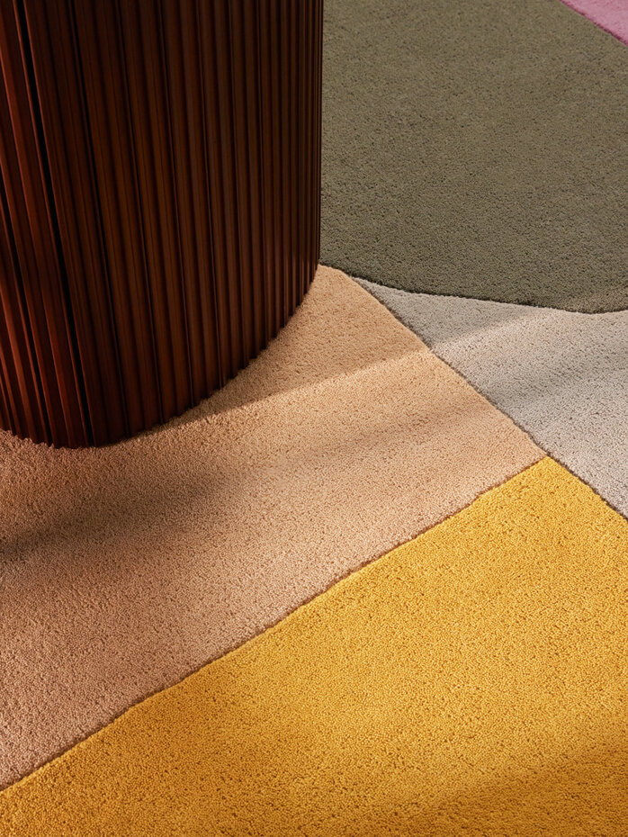 Rond geometrisch wollen vloerkleed - Westminster Curzon Creme/Kleurrijk