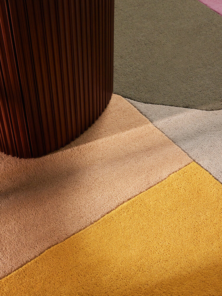 Rond geometrisch wollen vloerkleed - Westminster Curzon Creme/Kleurrijk