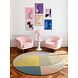 Rond geometrisch wollen vloerkleed - Westminster Savile Creme/Kleurrijk