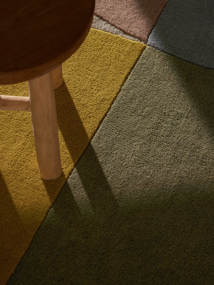 Rond geometrisch wollen vloerkleed - Westminster Savile Creme/Kleurrijk