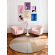 Rond geometrisch wollen vloerkleed - Westminster Windmill Creme/Beige