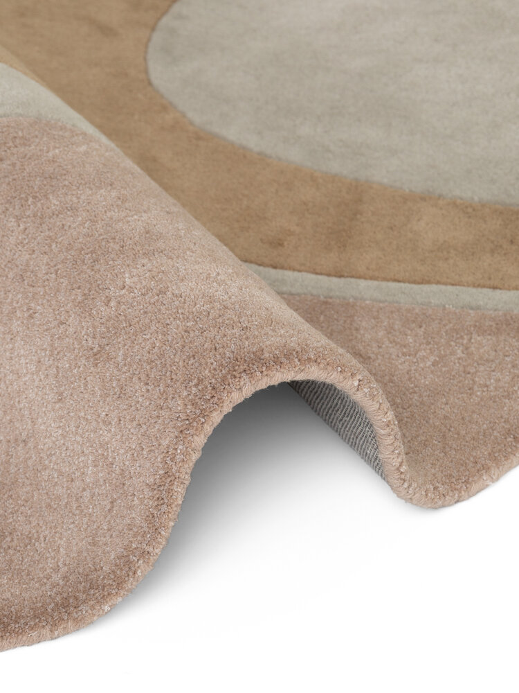 Rond geometrisch wollen vloerkleed - Westminster Windmill Creme/Beige