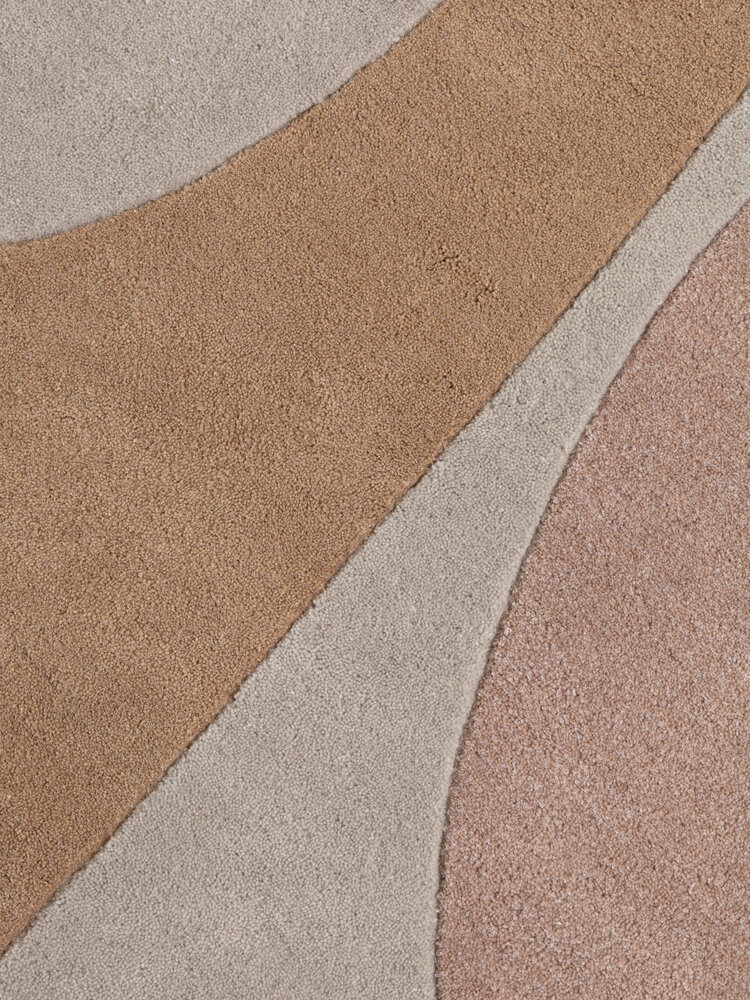 Rond geometrisch wollen vloerkleed - Westminster Windmill Creme/Beige