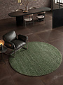 Rond laagpolig vloerkleed - Boucle Wilma Groen