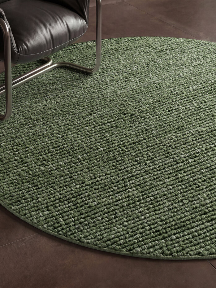 Rond laagpolig vloerkleed - Boucle Wilma Groen Rond laagpolig vloerkleed - Boucle Wilma Groen