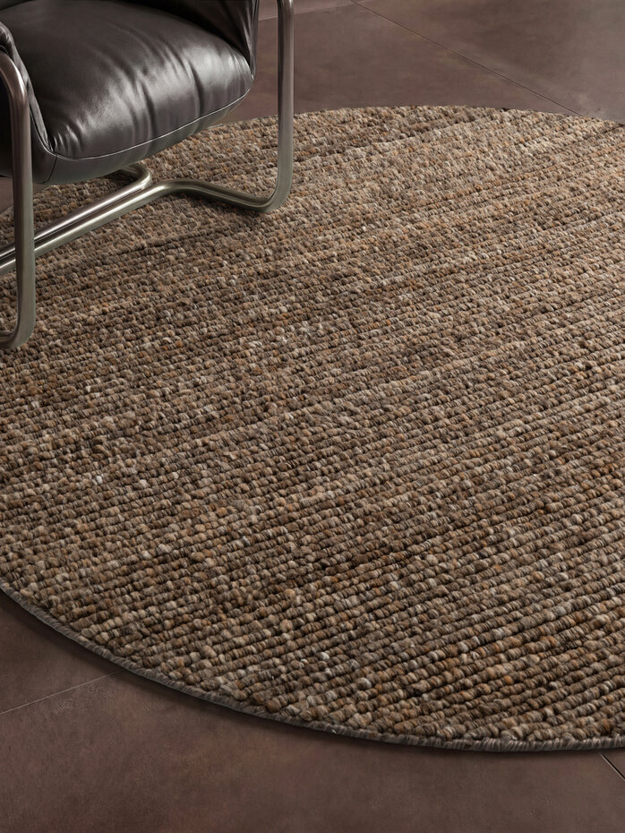 Rond laagpolig vloerkleed - Boucle Wilma Bruin Rond laagpolig vloerkleed - Boucle Wilma Bruin
