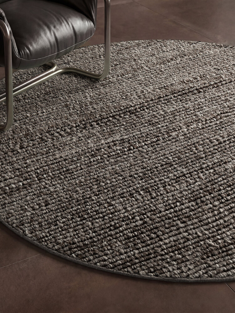 Rond laagpolig vloerkleed - Boucle Wilma Donkergrijs Rond laagpolig vloerkleed - Boucle Wilma Donkergrijs