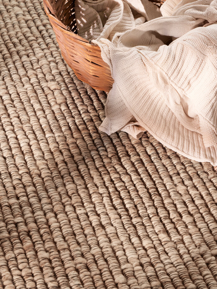 Rond laagpolig vloerkleed - Boucle Wilma Beige