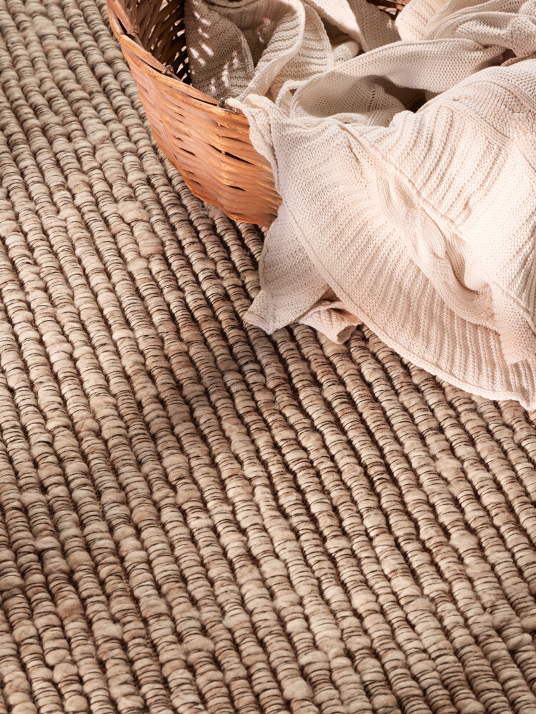 Rond laagpolig vloerkleed - Boucle Wilma Beige