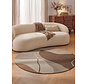 Rond abstract wollen vloerkleed - Muse Creme/Bruin