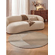 Rond abstract wollen vloerkleed - Ovia Creme/Beige