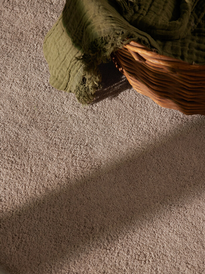 Rond abstract wollen vloerkleed - Ovia Creme/Beige