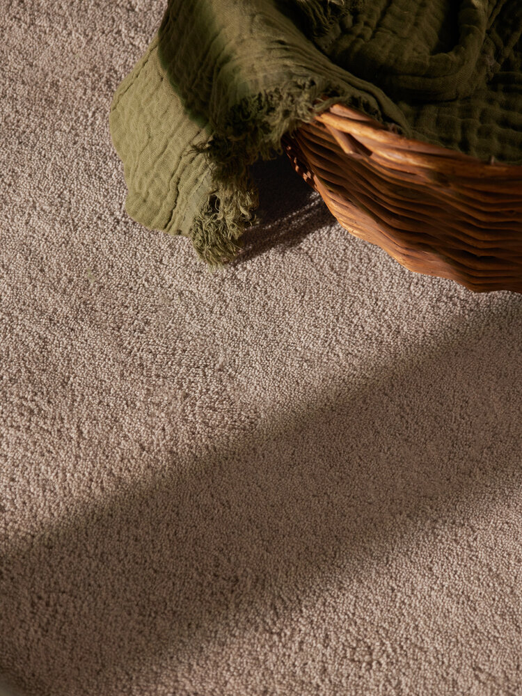 Rond abstract wollen vloerkleed - Ovia Creme/Beige