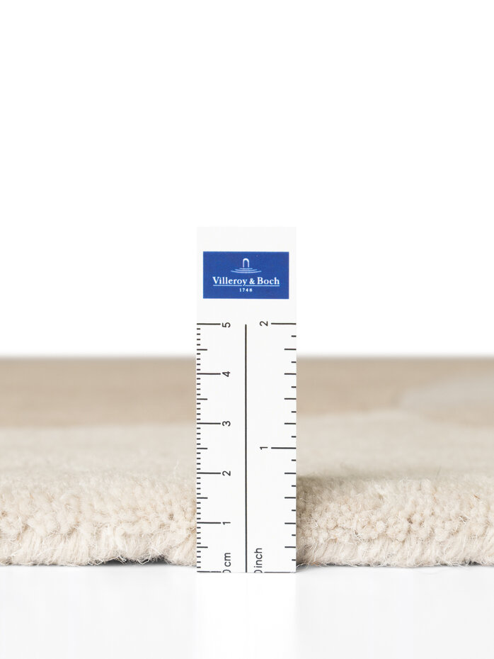 Rond abstract wollen vloerkleed - Ovia Creme/Beige