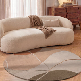 Villeroy & Boch Rond abstract wollen vloerkleed - Arteo Creme/Kleurrijk
