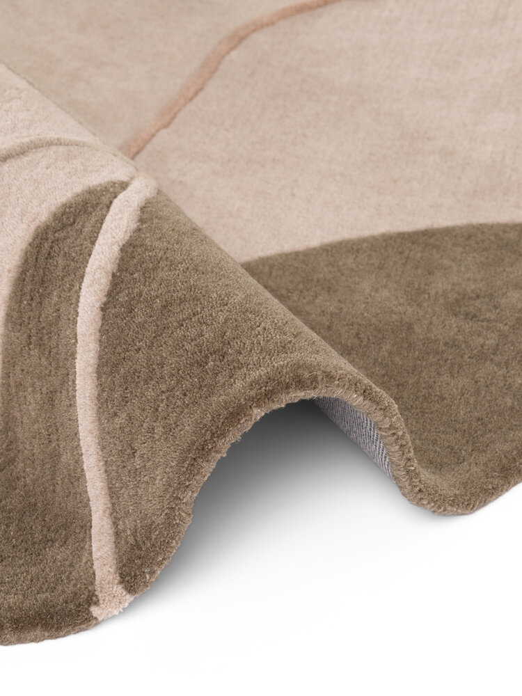 Rond abstract wollen vloerkleed - Arteo Creme/Kleurrijk