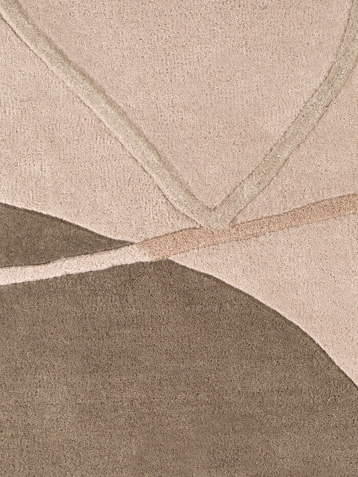 Rond abstract wollen vloerkleed - Arteo Creme/Kleurrijk