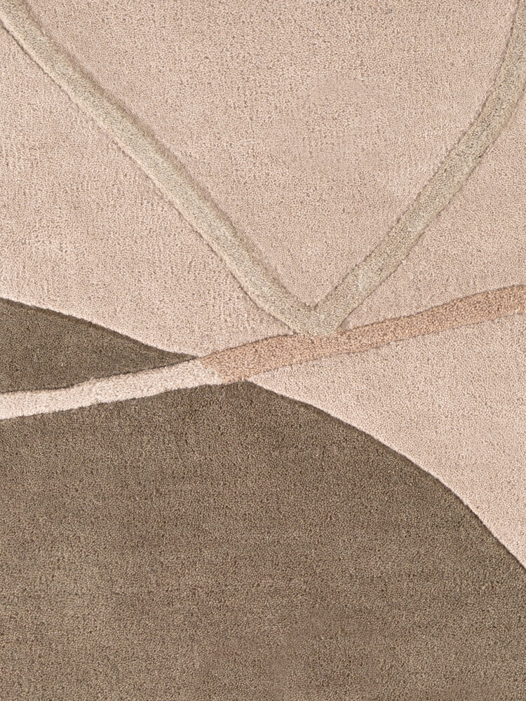 Rond abstract wollen vloerkleed - Arteo Creme/Kleurrijk