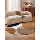Rond abstract wollen vloerkleed - Ruvia Creme/Bruin