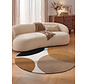 Rond abstract wollen vloerkleed - Ruvia Creme/Bruin