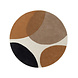 Rond abstract wollen vloerkleed - Ruvia Creme/Bruin